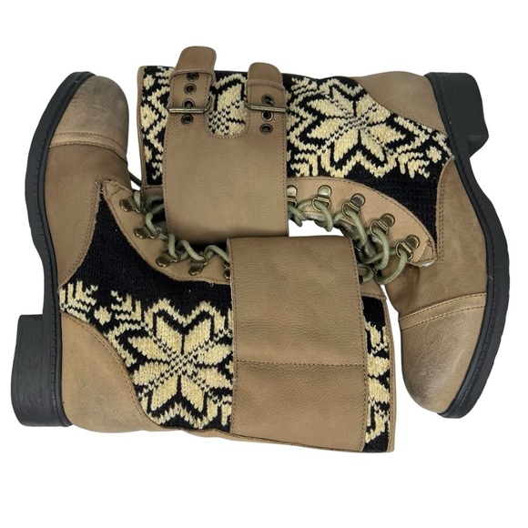 Kelsi Dagger Brown Ilya Womens Leather Block Heel Size 8 Mid Calf Sherpa Boots - Picture 6 of 9